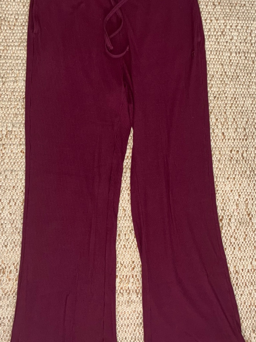 EUC Tommy John Burgundy Ribbed Lounge Set Small Medium Pajama Matching Set - Picture 10 of 14